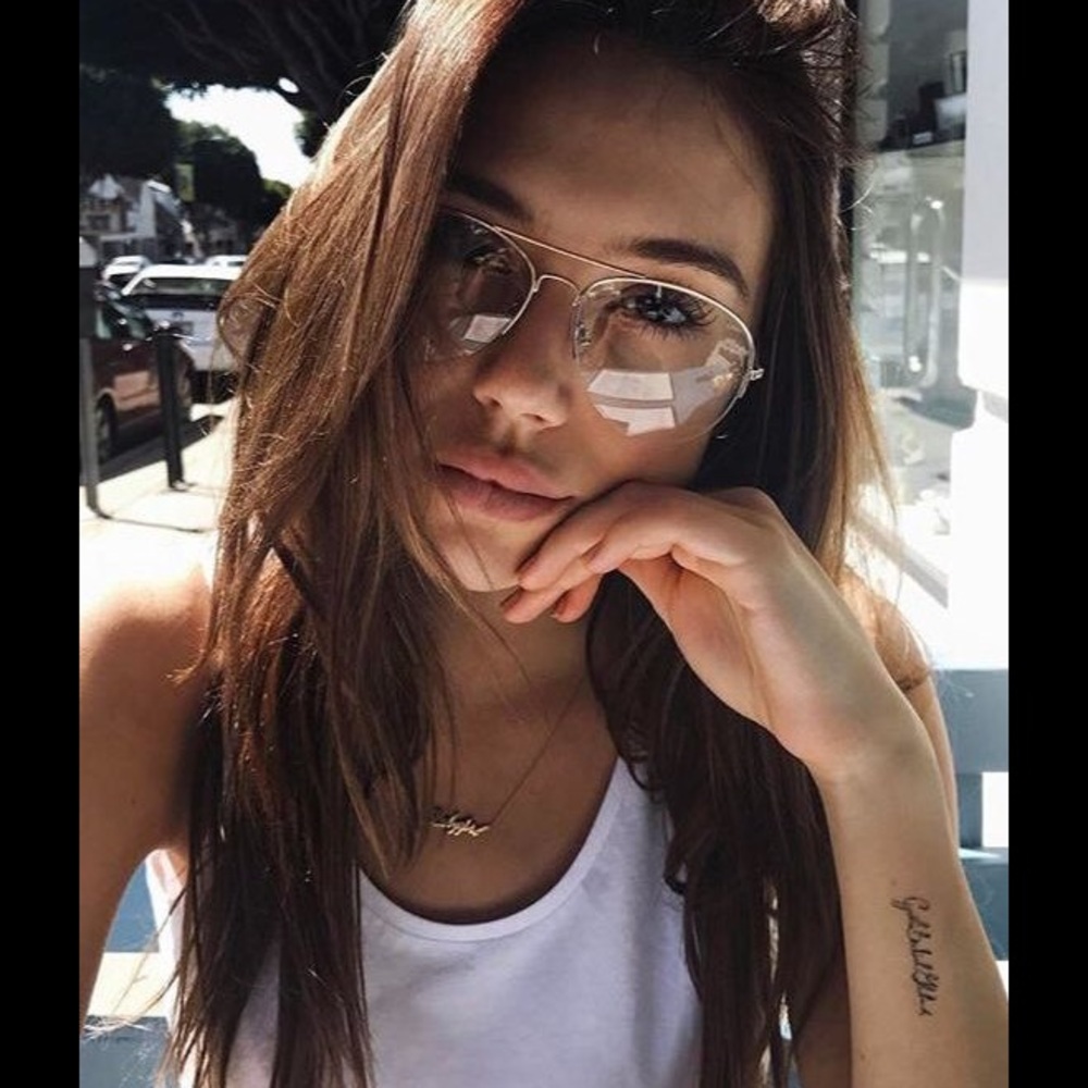 Aviator Clear Glasses Gold